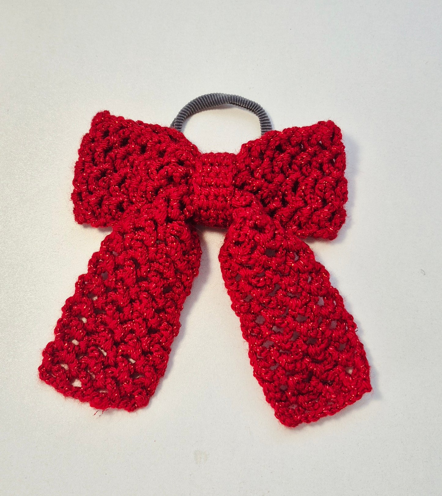 Χειροποίητος Πλεκτός Φιόγκος Μαλλιών - Λαμπερό Κόκκινο