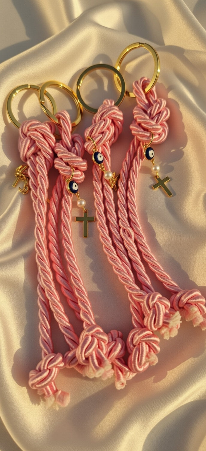 Boho Μαρτυρικό Μπρελόκ με Σατέν Κορδόνι - 25 τεμάχια